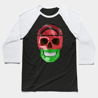 Malawi Flag Skull - Gift for Malawian With Roots From Malawi Baseball T-Shirt